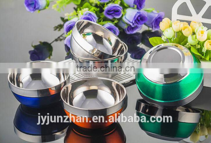 Factory direct-sell stainless steel soup bowl with matt polishing outside and high mirror inside