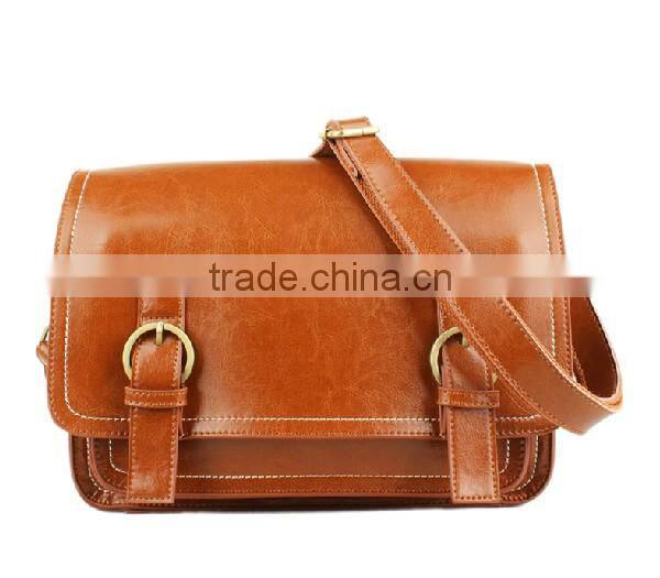 European preppy style bag simple leather cross body bag