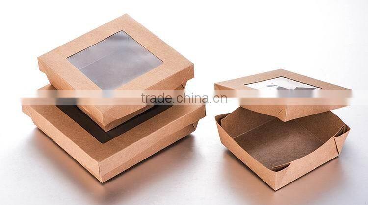 SGS FDA certified kraft paper salad boxes sushi boxes