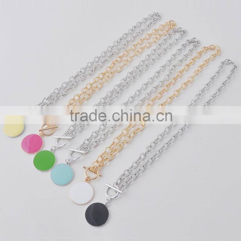 Marble Stone Lock Pendent Necklace