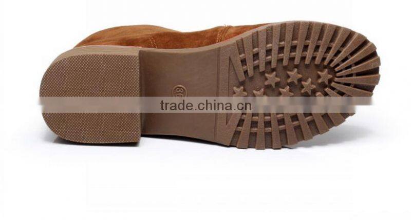 2016 fashion flat leather boot for ladies for woman made in China