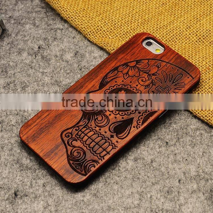 High quality wooden cell phone case for iphone 6s/plus, engraving cell phone case