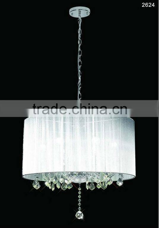 White and black lampshade Modern crystal chandelier lighting