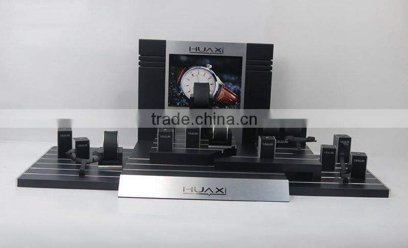 Wooden watch display stand wrapped with wood veneer