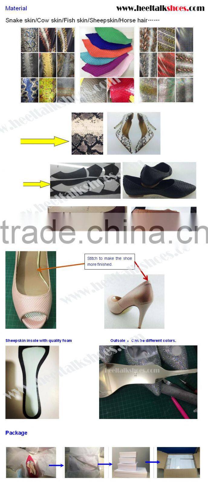 Wholesale white wedding shoes middle heel ladies shoes low shoe factory china