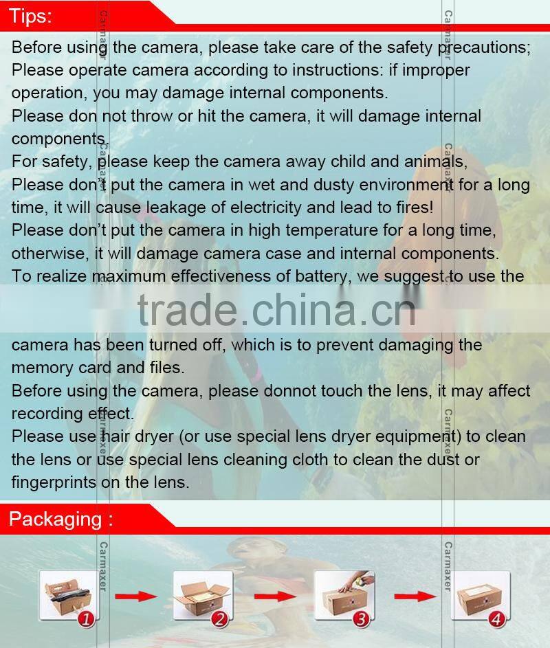 2016 New style NTK96650 manual car dvr fhd dvr ourdoor camrea dual lens action camera dvr