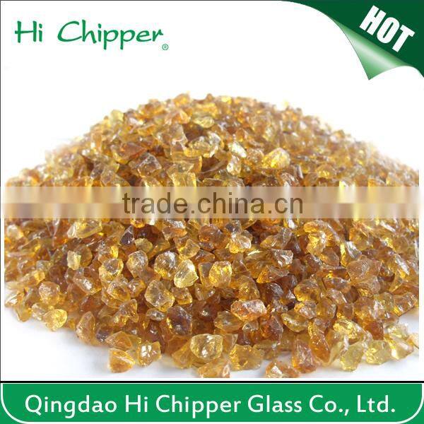 Fireplace decoration colored glass stone