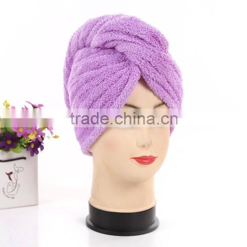 Coral fleece towel shower cap,2015 Elastic model shower cap wholesale