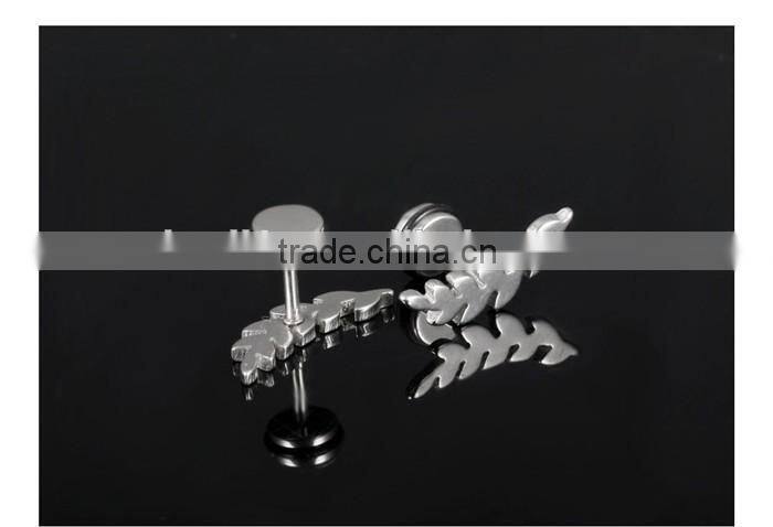 fashion hot sale wholesale design 2016 stainless steel leaf earring