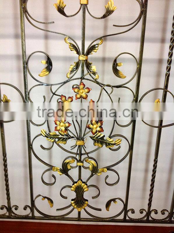 2015 top-selling security wrought iron window grill design