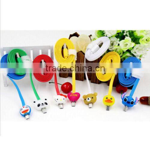 1M/3ft Cartoon Charger Colorful LED Visible Micro USB V8 Charger Cable For Galaxy S4