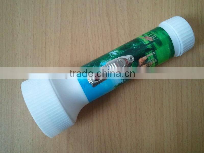 2014 Hot sale blister packing led plastic flashlight