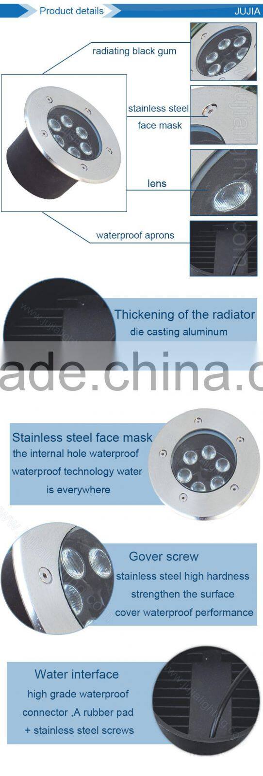 85-265v led underground 3w inground lighting outdoor