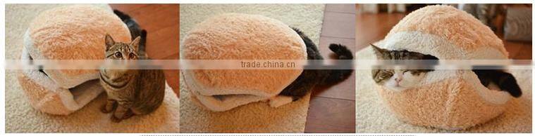 wholesale Hamburger Style Shell Nest Windproof Waterproof Removable Pet Cat Bed House Thermal Hiding