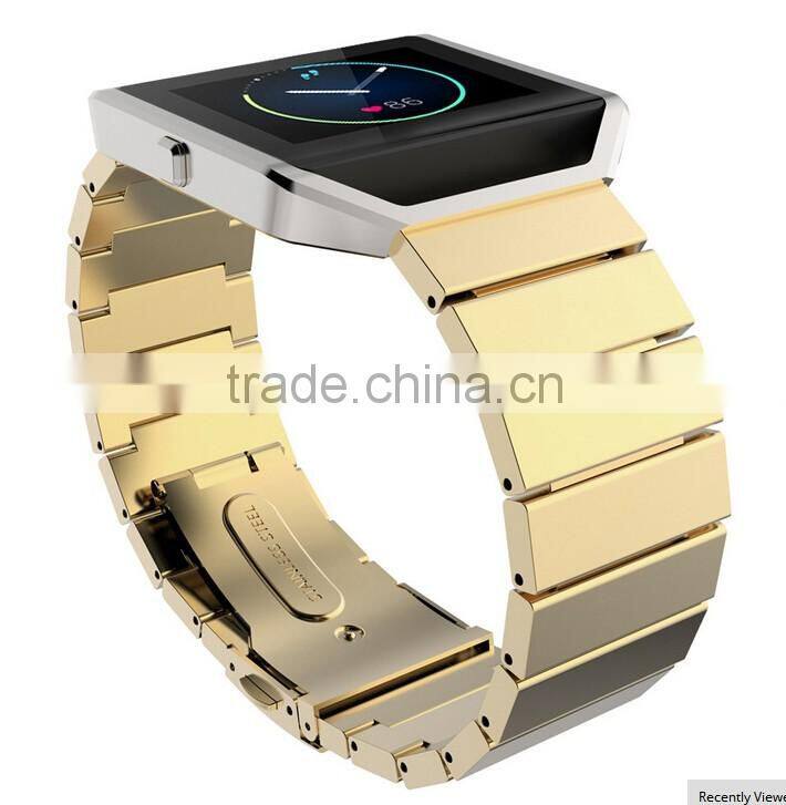 Stainless Steel Replacement Smart Watch Band Wrist Strap Bracelet with Butterfly Buckle Clasp or fitbit blaze smart watch band
