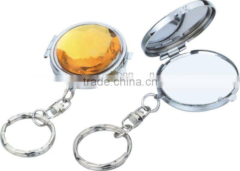crystal pocket mirror with round shape for promotional