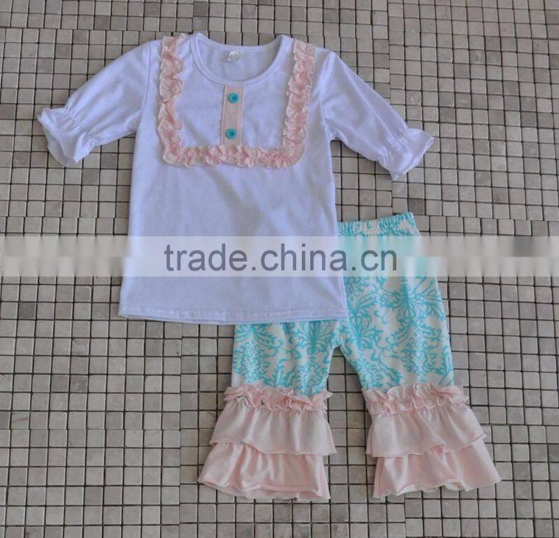 2016 wholesale toddler girls chevron star polka dot child sleeveless 4th of July boutique sets