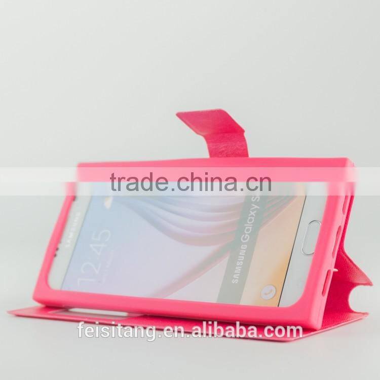 Made in china Flip stents leather with silicone cellphone cases Apply to 4.3 4.7 5.0 5.5 6.0 inch phones