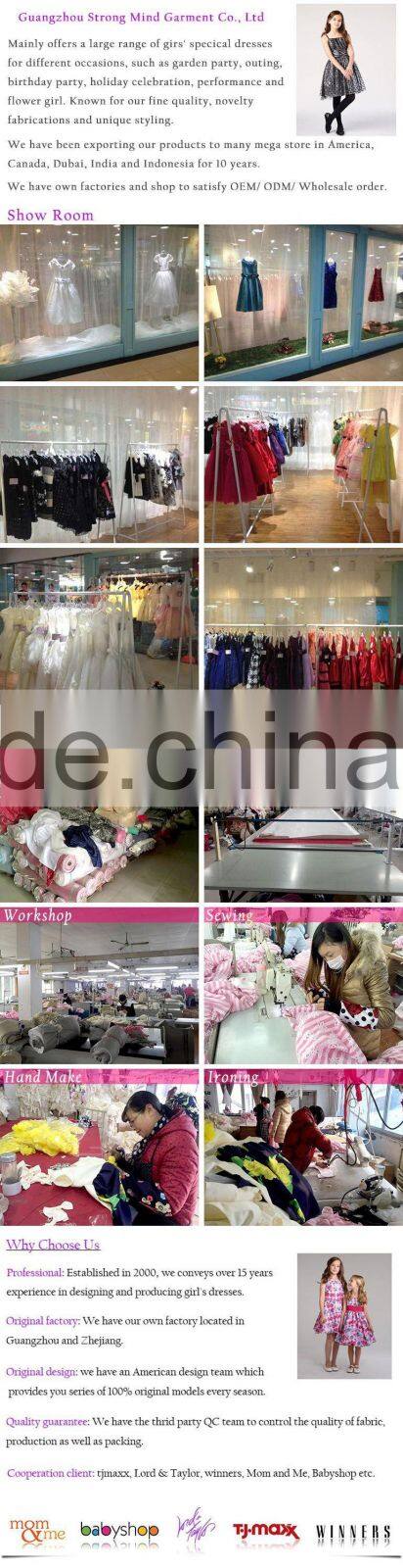 Fashion Design Small Girls Dress Factory Price Polyester Cotton Fabric Kid Dress