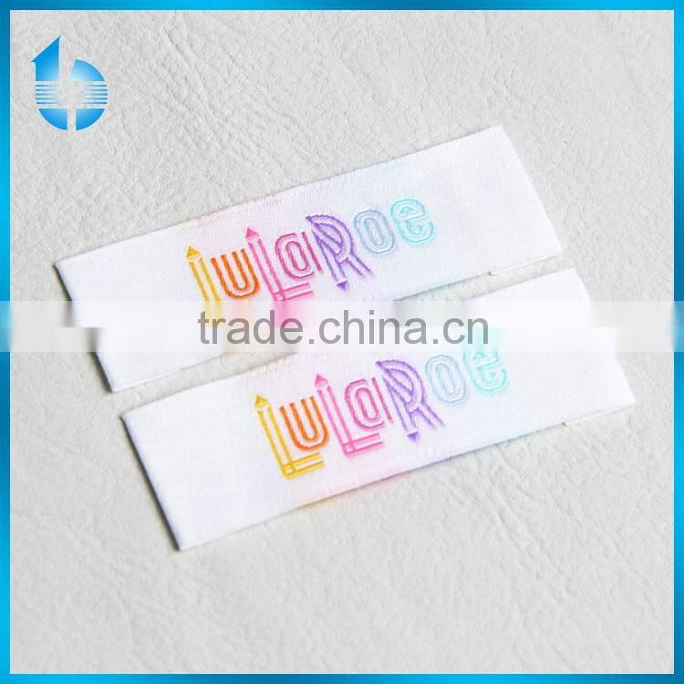 Labeling factory custom woven label made by 50D yarn for continental-cut shirt