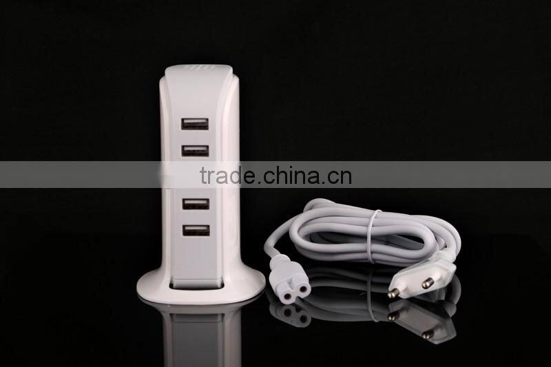 5-Port 5V/6A USB Desktop Charger/Portable Charger All-In-One Travel Charger for iPhone, iPad, iPod, Smartphones, 5V Tablets