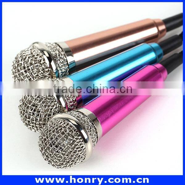 wholesale MINI 3.5mm Plug Mobile Phone Microphone For Iphone singing as KTV for Party
