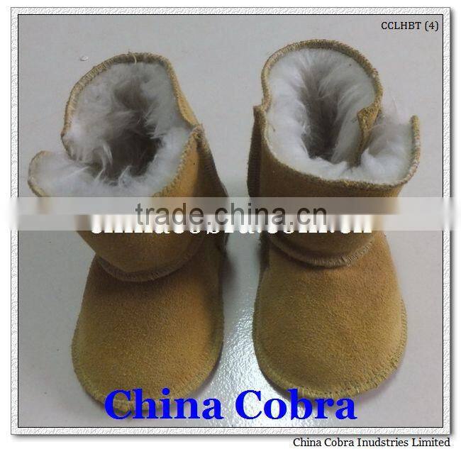 genuine leather baby snow boots kids winter boots (newest popular design)
