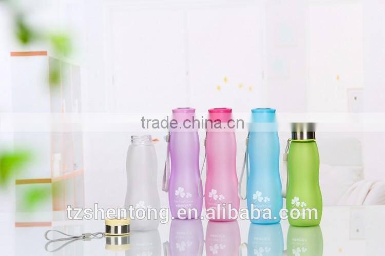 Narrow mouth frosted portable plastic drinking water bottle YB-0163,YB-0165