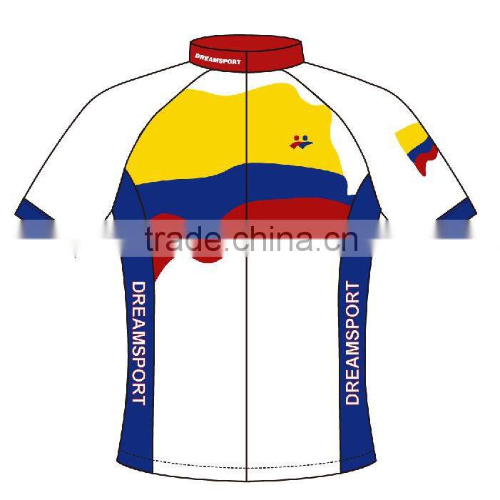 Custom New Design Sportswear type Yellow team cycling jersey with Plus Size Quick Dry material