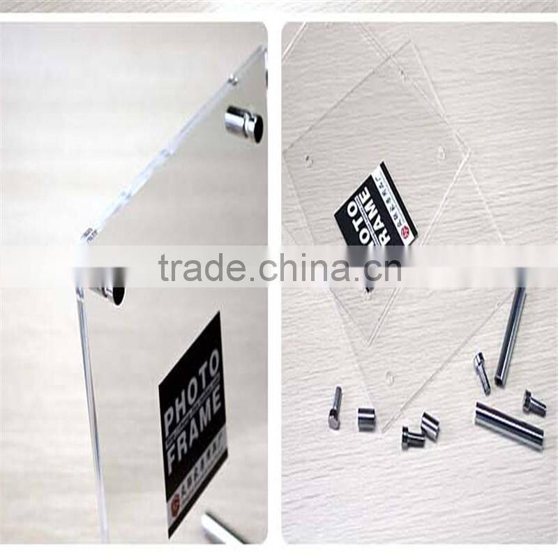 Customizing promotion fahsion acrylic photo frame with magnet