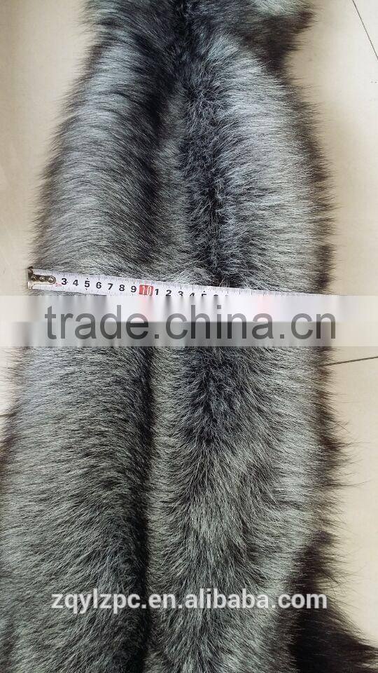 Natural color fur pelt real Silver Fox
