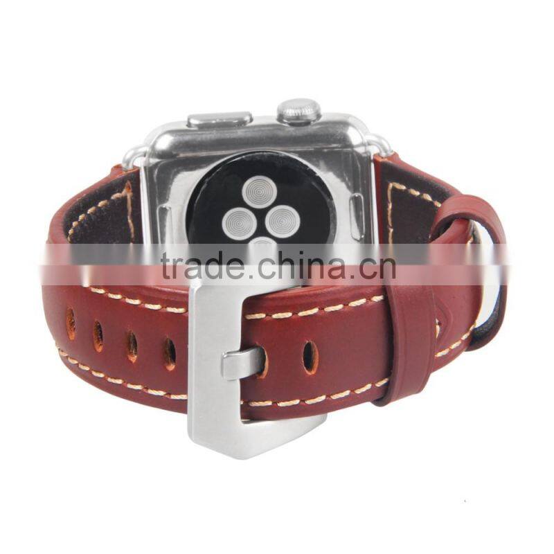 OEM 38mm 42mm Calf Leather Watch Band Pre-v Buckle adapter for Apple Watch Strap