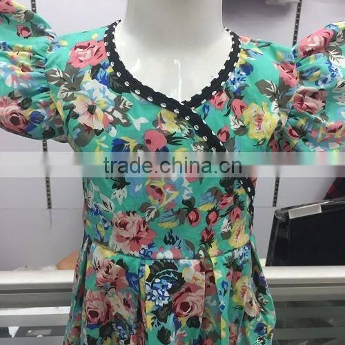 2016 New Arrival Cotton floral Baby Summer Girls Dress