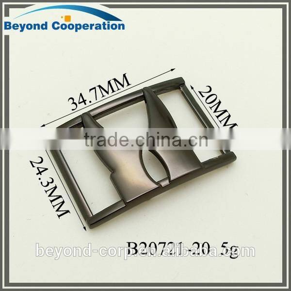 20mm high quality black powder coated metal zinc alloy shoes buckle accessories