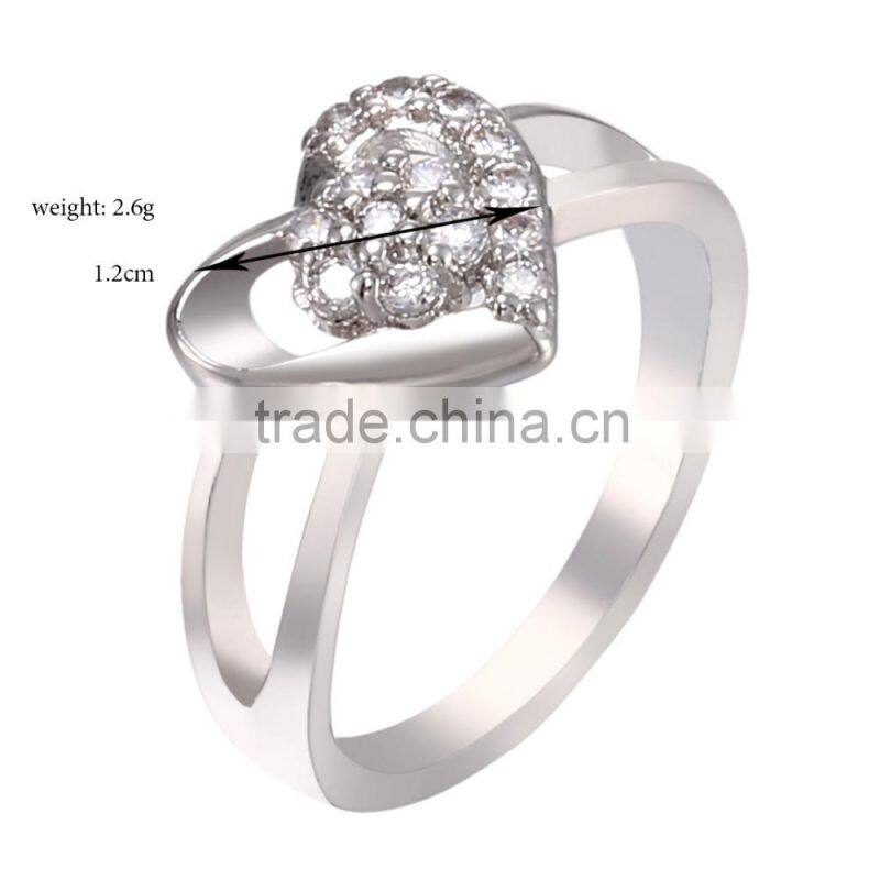 Fashion Cute Delicate Heart Shaped Women Wedding Ring Cute Gift for Girl