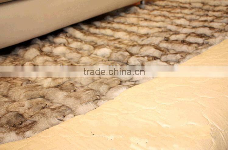 Classic Style Stylish Soft Animal Fur Sofa Carpet Fox Fur Blanket Floor Cover
