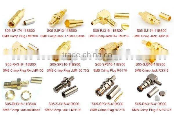 SSMB Crimp Jack Right Angle connector for LMR100 antenna smb female