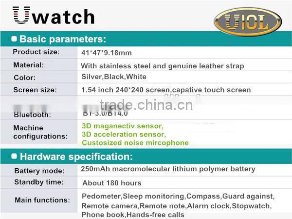GR-U10L 1.54" TFT high quality fitness tracker cheap smart watch for iphone 5/6