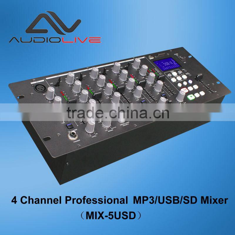 4 Channel Professional pioneer Digital Audio DJ Mixer player MIX-5USD
