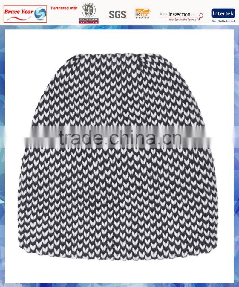 tuck back Monochrome knitted beanie hat/beanie hat knitting pattern/100 acrylic beanie