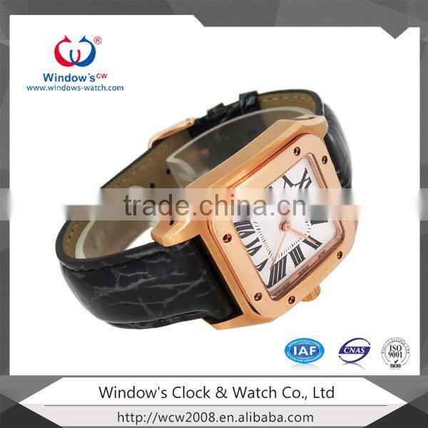 japanese quartz movement men leather watch strap