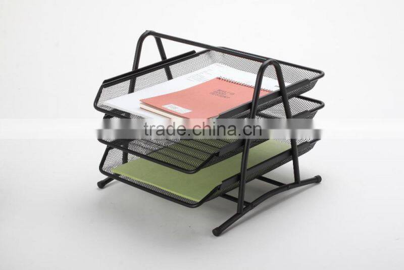 best seller high quality office desk organizer 3 tier metal mesh file tray