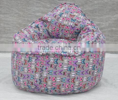 Butterfly printed fabric bean bag chairs bulk (NW918R)