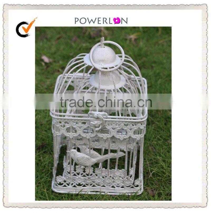 Eco-friendly Resonable Price Hanging White Iron Bird Cage for Decoration