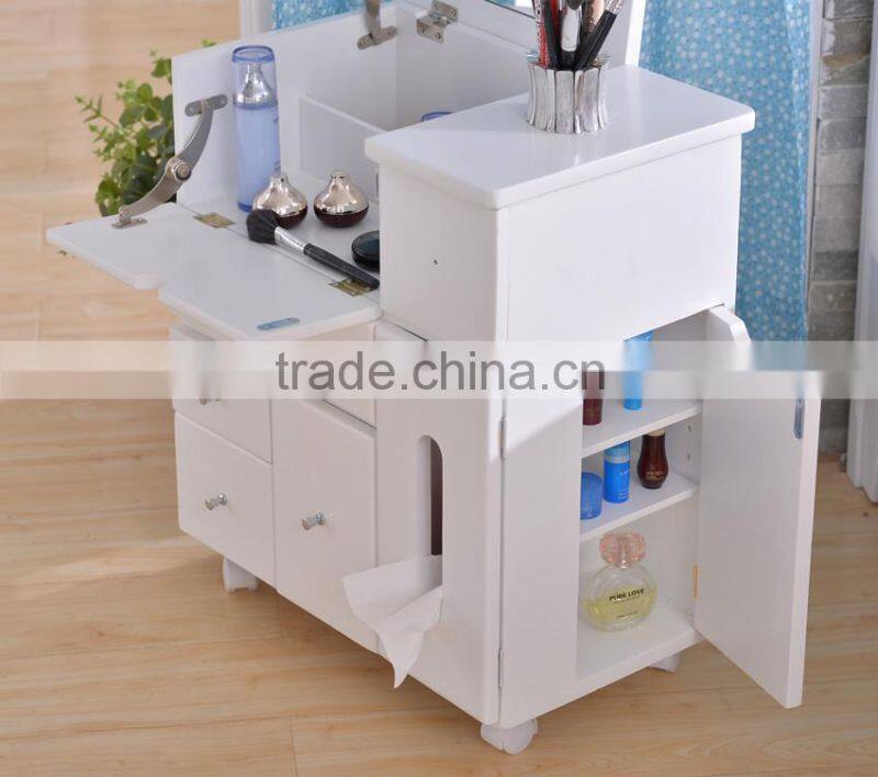 Solid Wood Makeup Table With Mirror For Bedroom Use