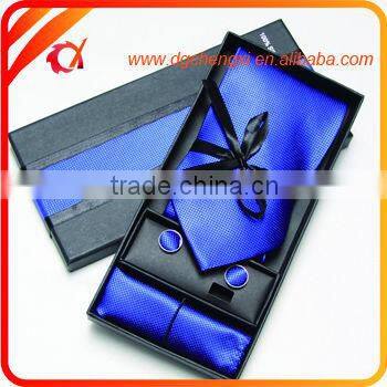 Fishion Custom blue Silk /Polyester Ties set