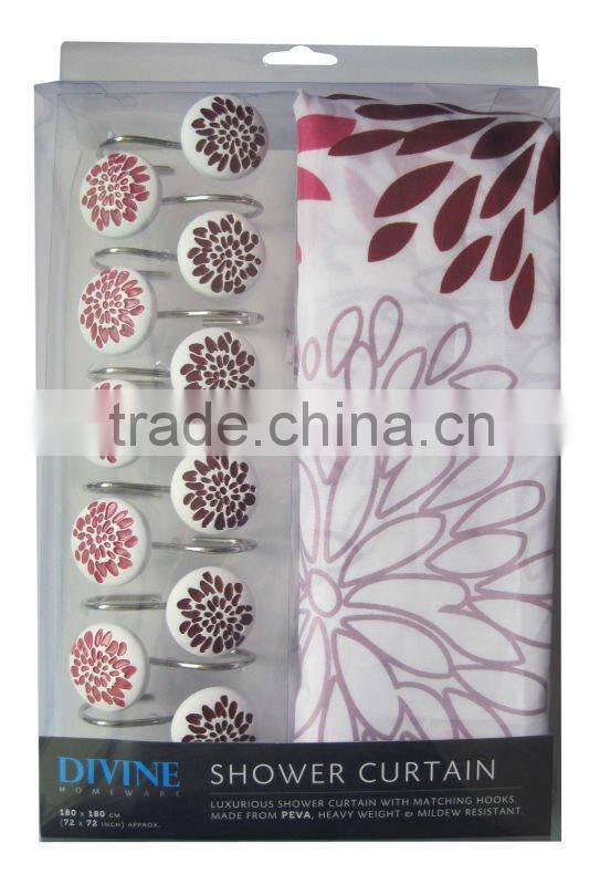 100% polyester bathroom shower curtain ,Christmas shower curtain