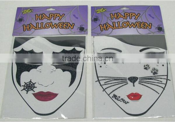 Custom Halloween bleeding glitter temporary face tattoos eye tattoos decorative face sticker factory
