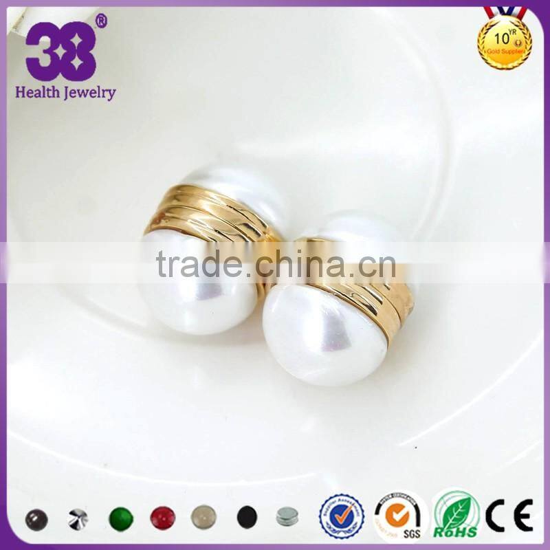 chinese imitation jewellery with gold plated earring fashion big pearl earrings