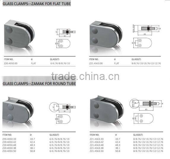 Railing D type stainless steel round glass clamp for Glass railing system for glass fencing